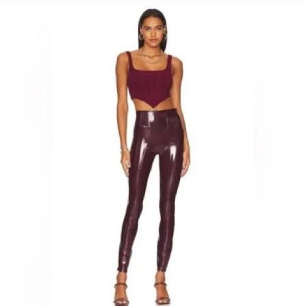 Spanx Faux Leather Leggings – Burgundy (Size M)